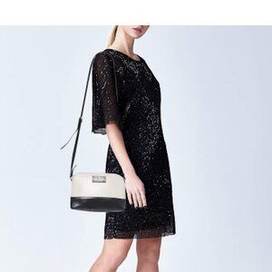 KATE SPADE Bay Street Hanna Crossbody Purse Bag Leather Black Ivory Women Travel